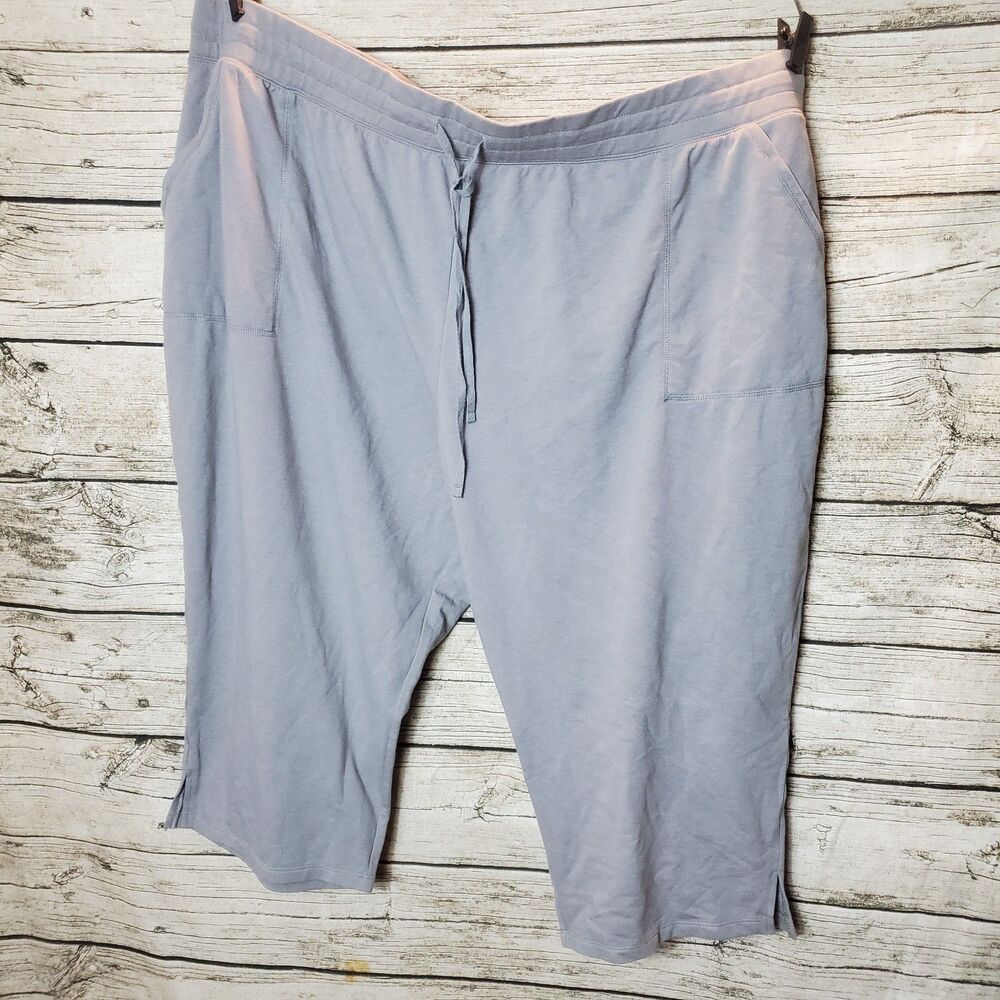St. John's Bay French Terry Capri Mid Rise Pants Size 4X
